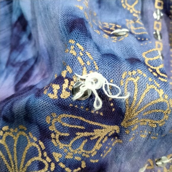 Vtg Y2K Midi Strapless Dress XL Boho Hippie Goth Whimsical Beaded Gold Accents - Picture 5 of 7